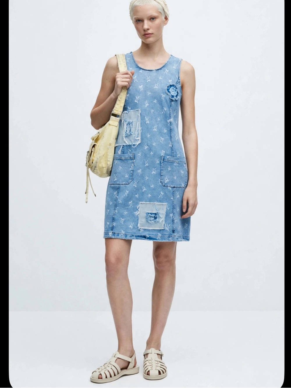 Cram distressed denim dress